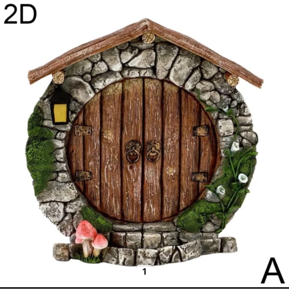 Wooden painted gnome home.